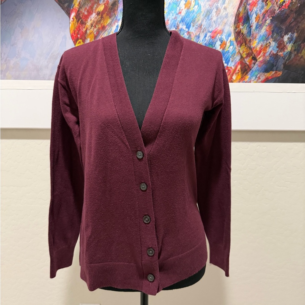 Burgundy Cardigan Sweater